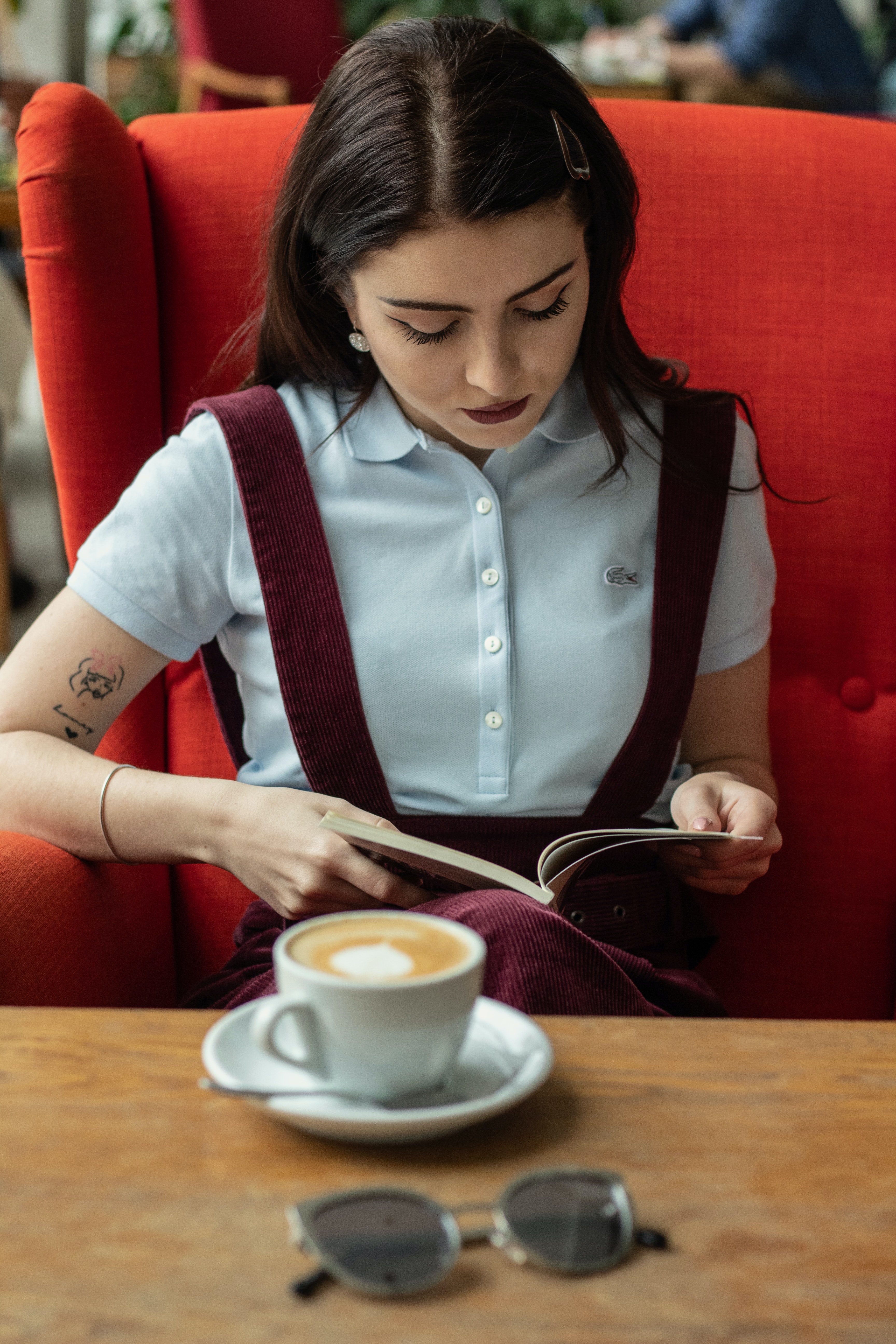 Reading with coffee
